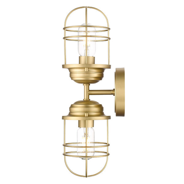 Seaport Brushed Champagne Bronze Two-Light Wall Sconce, image 3
